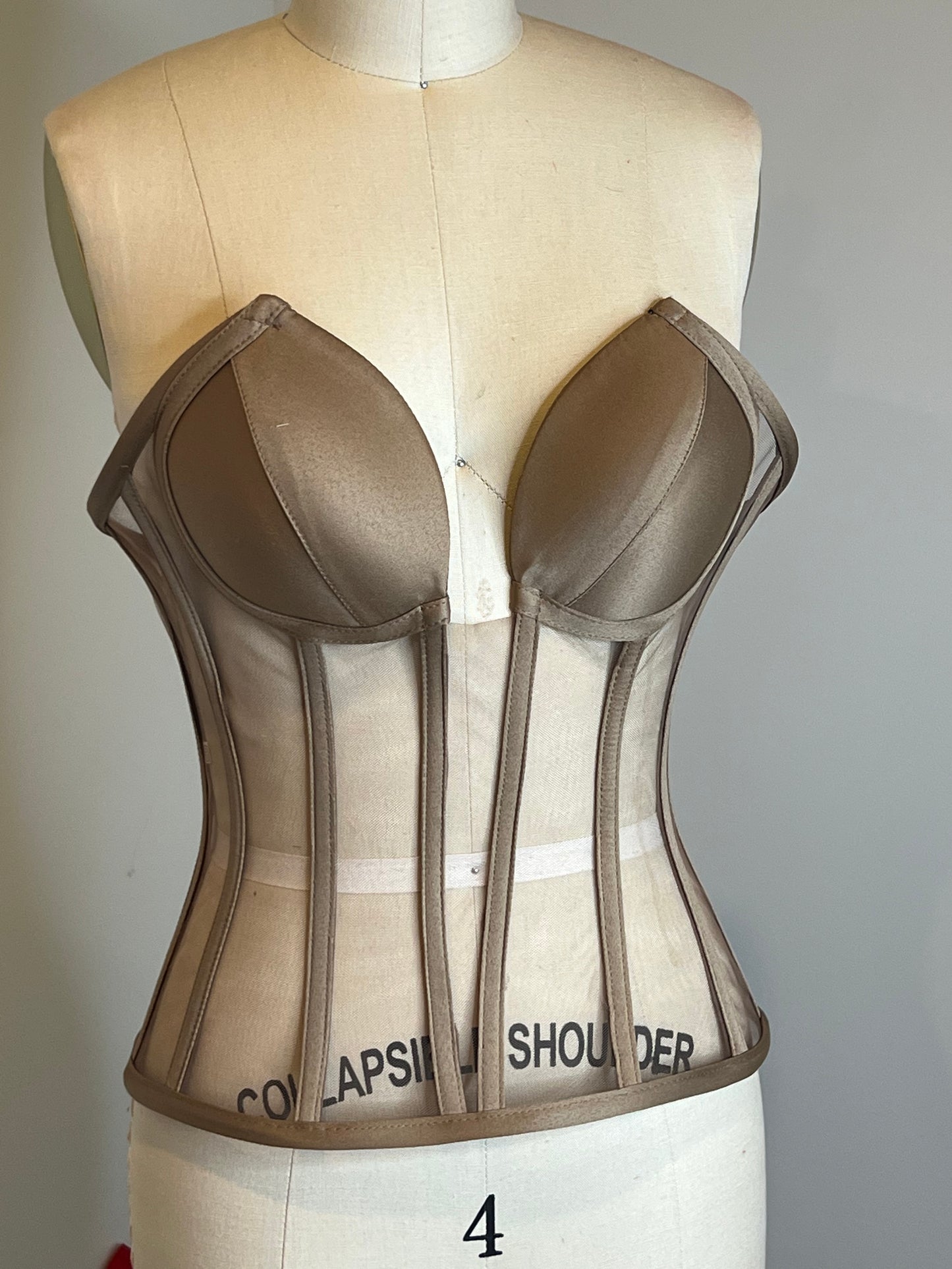 (Expresso) Deep V Transparent Corset