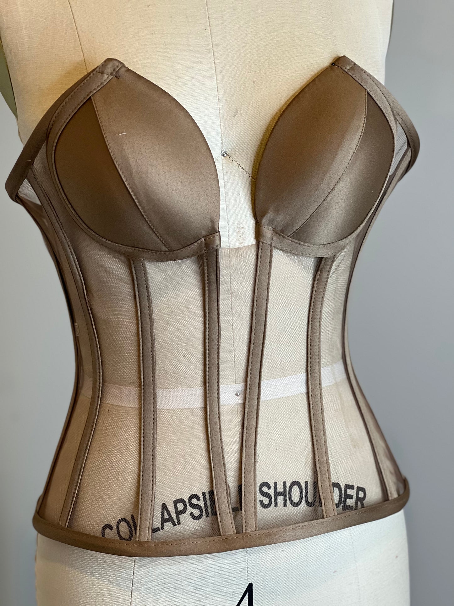 (Expresso) Deep V Transparent Corset