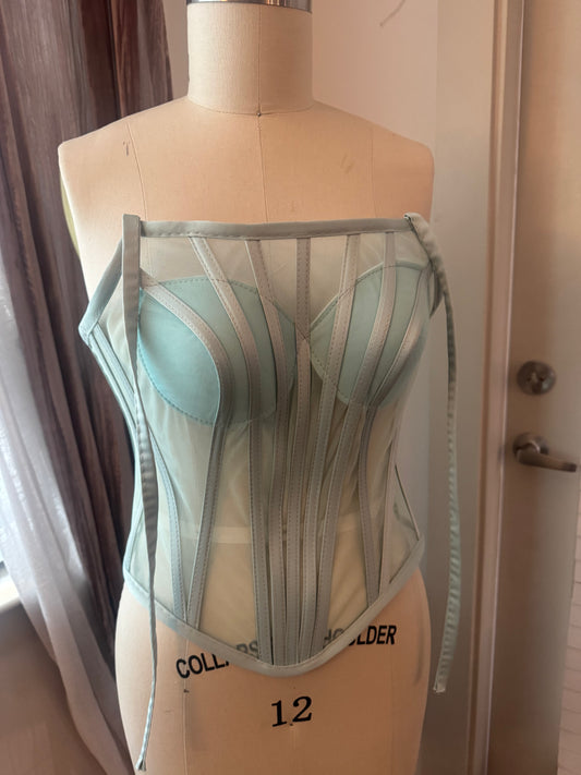 “Mint Green" U Shaped Corset