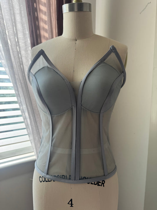 "Silver-Grey" Cateye Style Corset