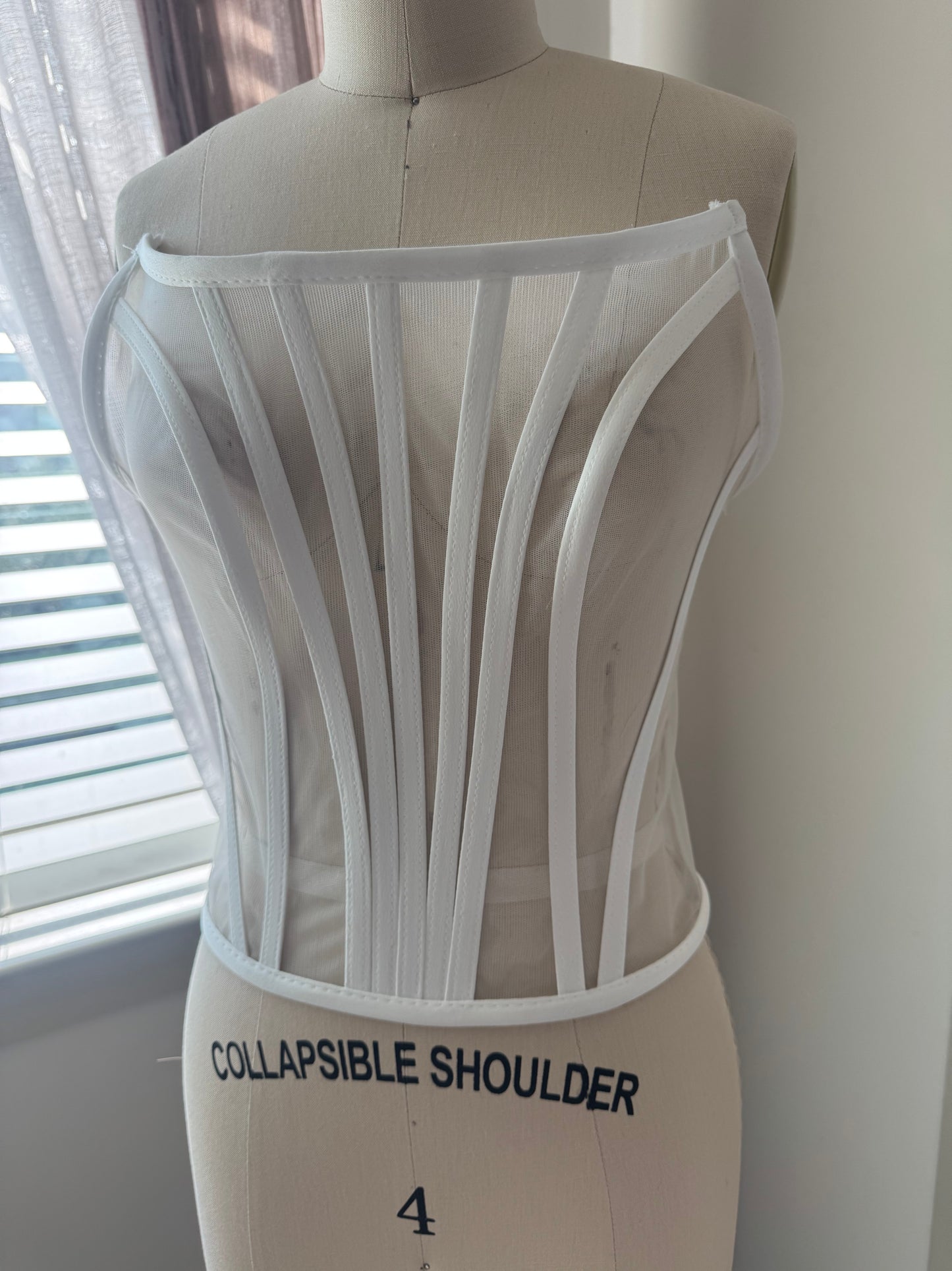 "White" U Shaped Corset