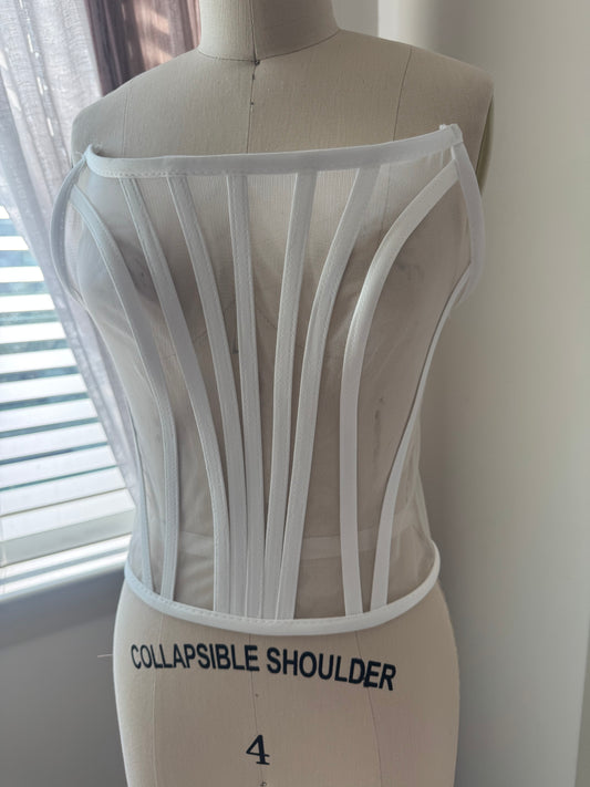 "White" U Shaped Corset